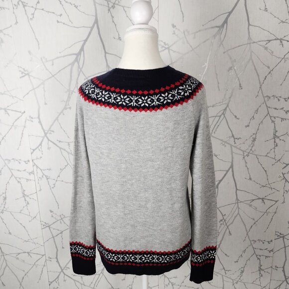 Talbots Fairisle Holiday Bird 30% Wool Knit Crewneck Sweater - Picture 4 of 6